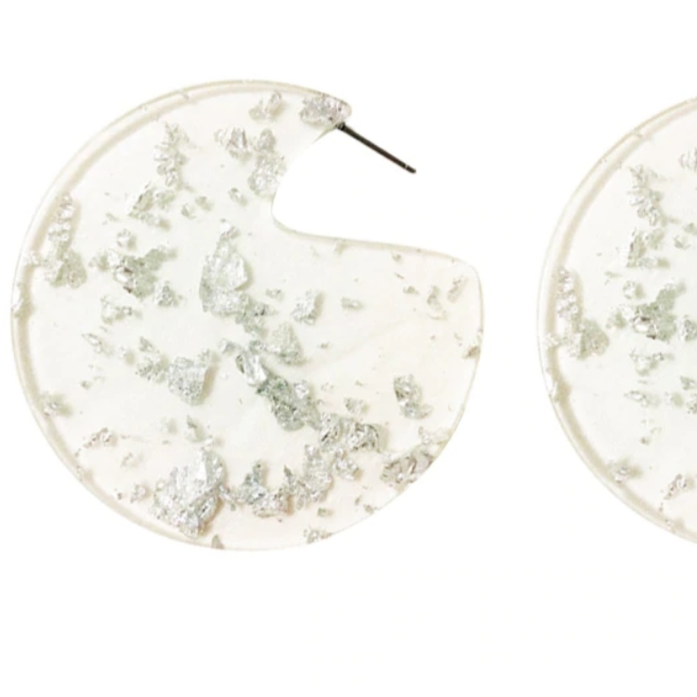 Thea Flake Statement Earring Silver